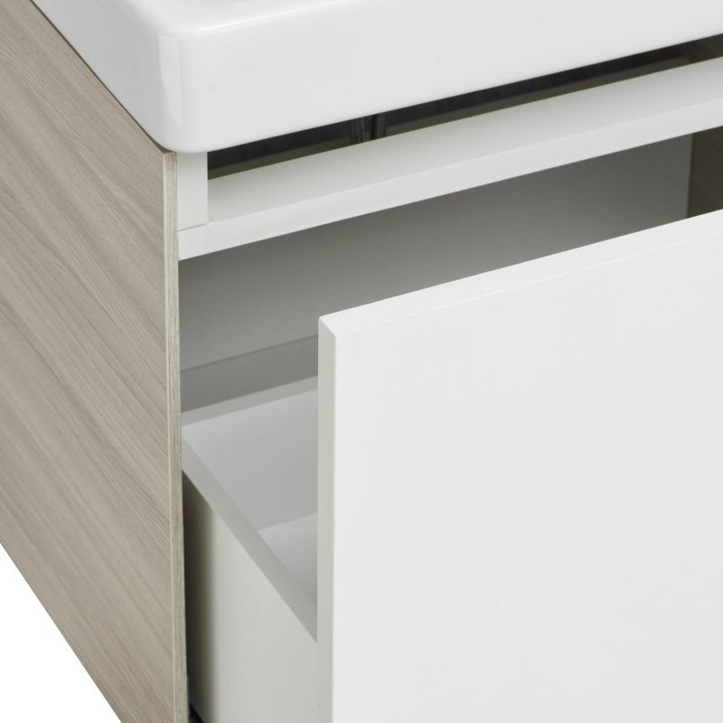 Комплект мебели для ванной Aquaton Асти 55 Белый/Ясень шимо с раковиной Адриана 55 1A2631K0AXD70