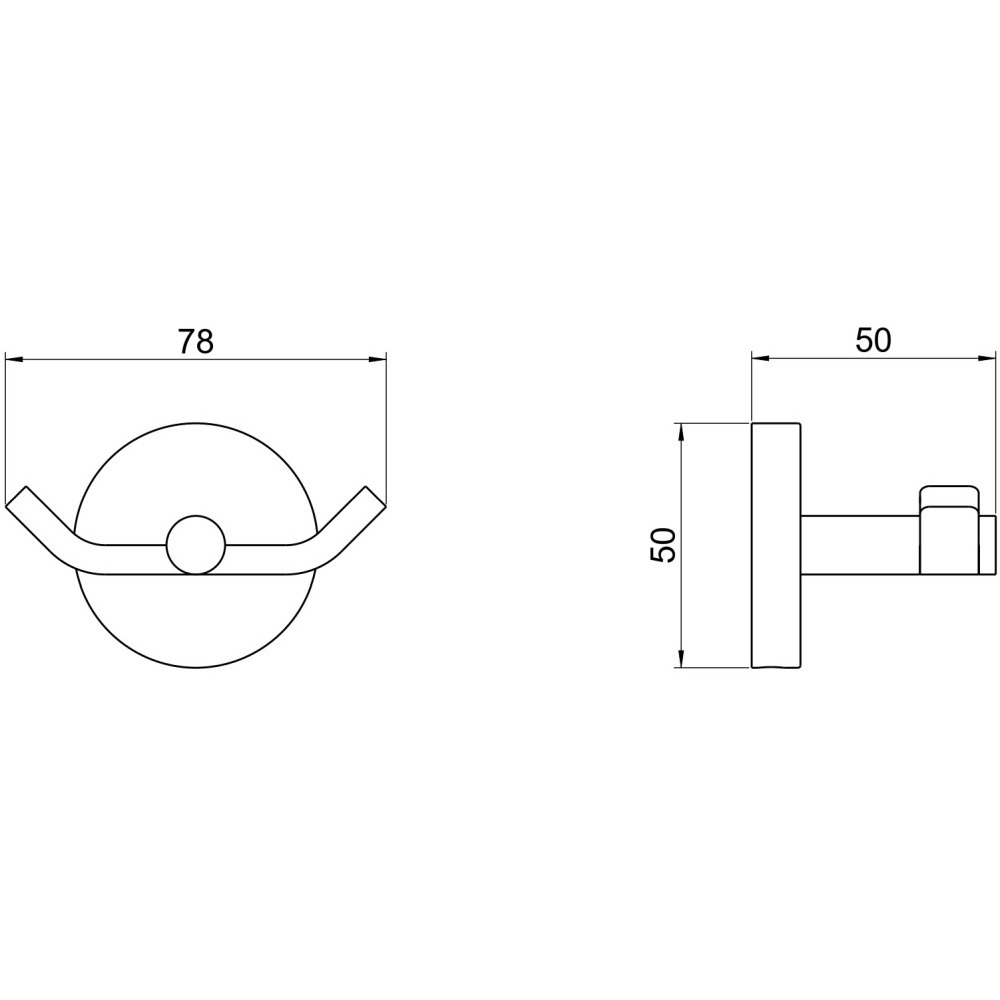 Крючок двойной Aquanet Бетта оружейная сталь шлифованный черный хром AQ4602BGM