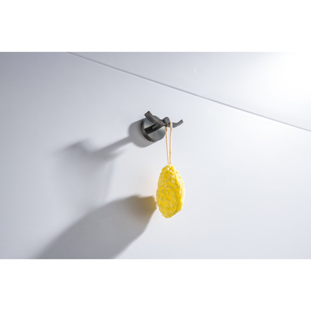 Крючок двойной Aquanet Бетта оружейная сталь шлифованный черный хром AQ4602BGM