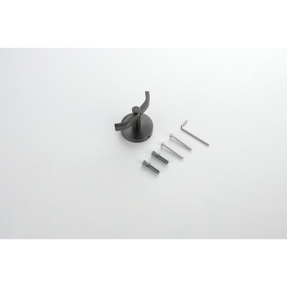 Крючок двойной Aquanet Бетта оружейная сталь шлифованный черный хром AQ4602BGM