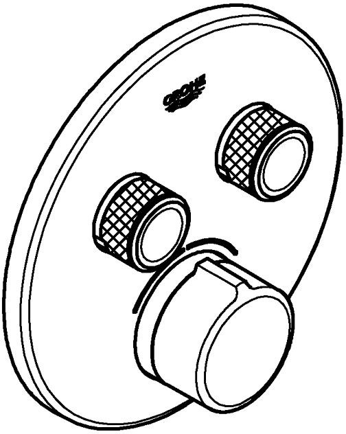 Смеситель для душа GROHE Grohtherm SmartControl внешняя часть на 2 выхода хром 29145000