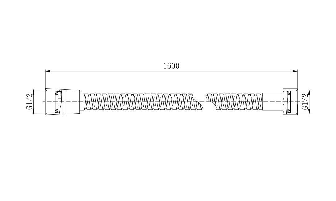 Шланг для душа Aquanet 160 см нержавеющая сталь хром AQ2101CR