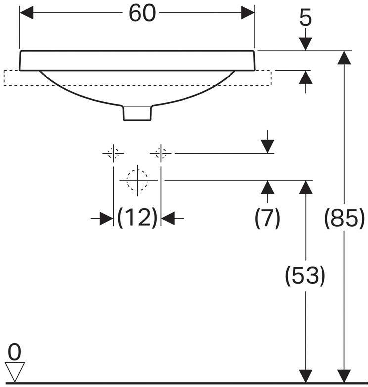 Раковина встраиваемая Geberit VariForm овальная 60х48 см с отверстием под смеситель 500.726.01.2