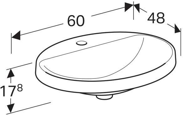 Раковина встраиваемая Geberit VariForm овальная 60х48 см с отверстием под смеситель 500.726.01.2