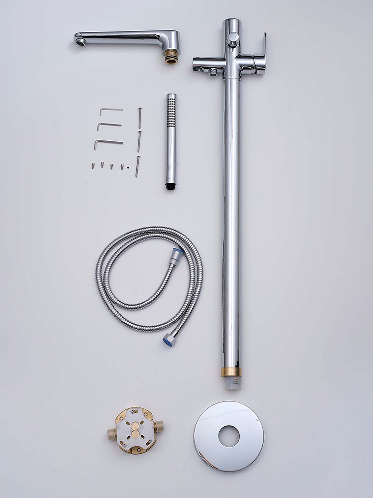 Смеситель для ванны напольный Aquanet Ника хром AQ1845CR