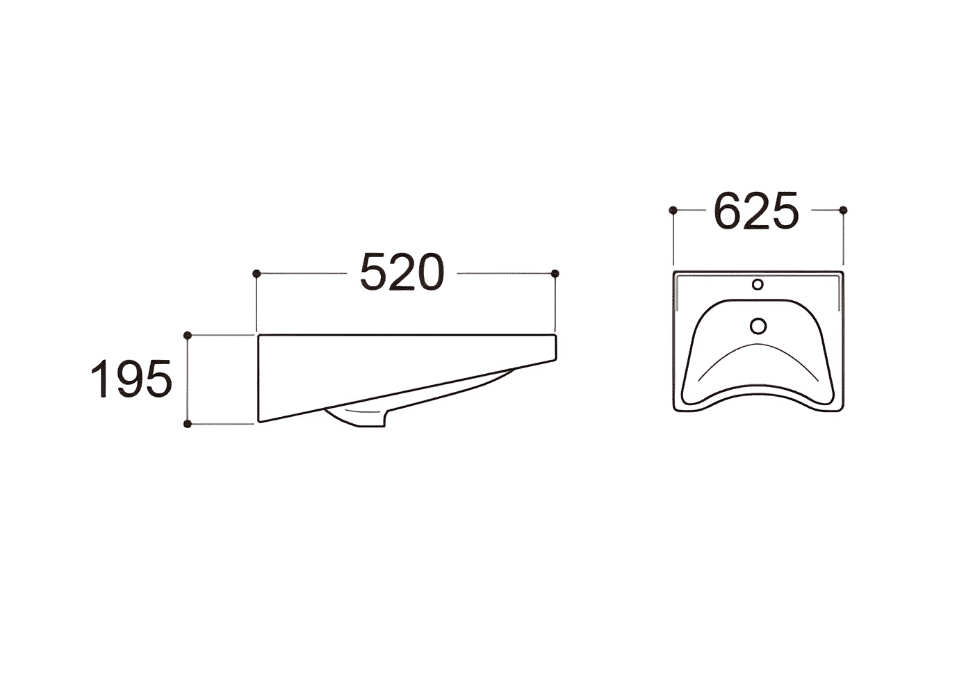 Раковина для людей с ограниченными возможностями Aquatek 630x530x180 мм с крепежом AQ2211-00