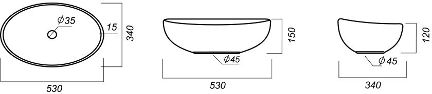 Умывальник накладной Salini Ringo Cut 54 см Белый WB.CT/Ringo/54-N.Cut/WHT.G/S1