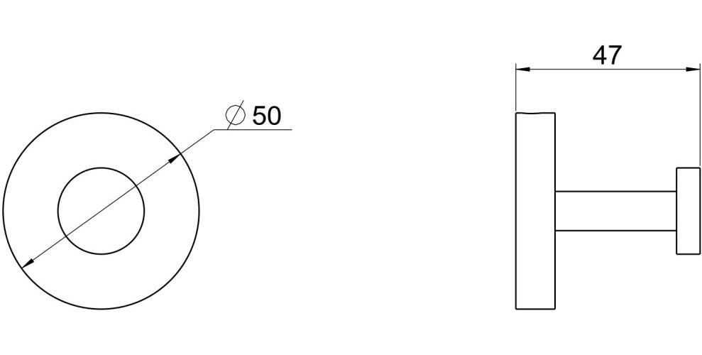 Крючок Aquanet Бетта матовый черный AQ4601MB