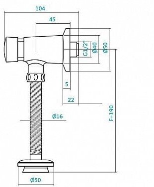 Кран для писсуара Sanita Luxe Gala нажимной 1.WH30.2.089