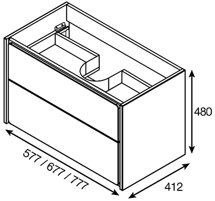 Тумба под раковину Roca Ronda 700 мм бетон/белый матовый ZRU9303003