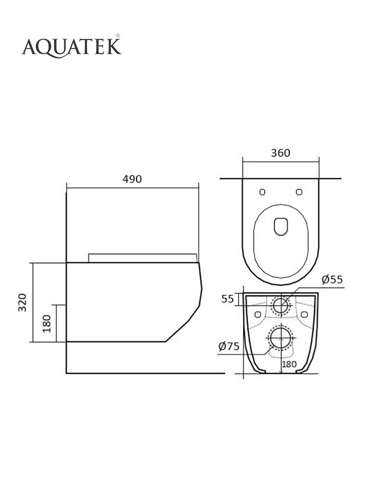 Комплект инсталляции с унитазом AQUATEK ЕВРОПА cm-017 4в1 (рама INS-0000012, клавиша KDI-0000017, унитаз AQ1900-00) ЕВРОПА cm-017 4в1