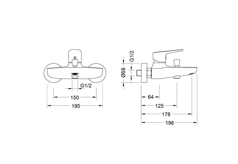 Смеситель для ванны AQUATEK БЕТТА оружейная сталь AQ1140BGM
