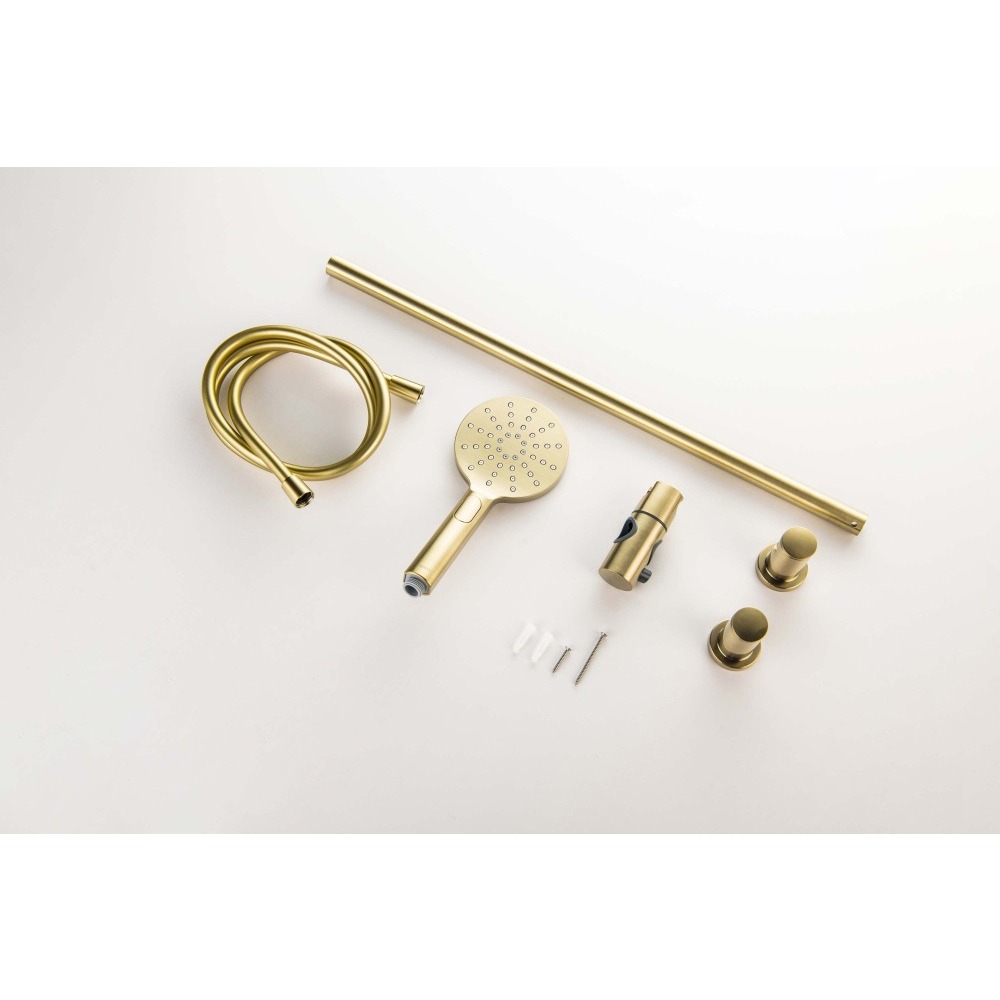 Душевой гарнитур Aquanet Оберон 3jet 65 см шлифованное золото AQ2016BG