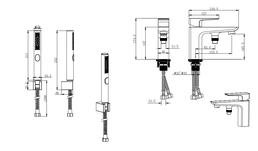 Смеситель врезной на борт ванны Aquatek Вега на 1 отверстие хром AQ1044CR