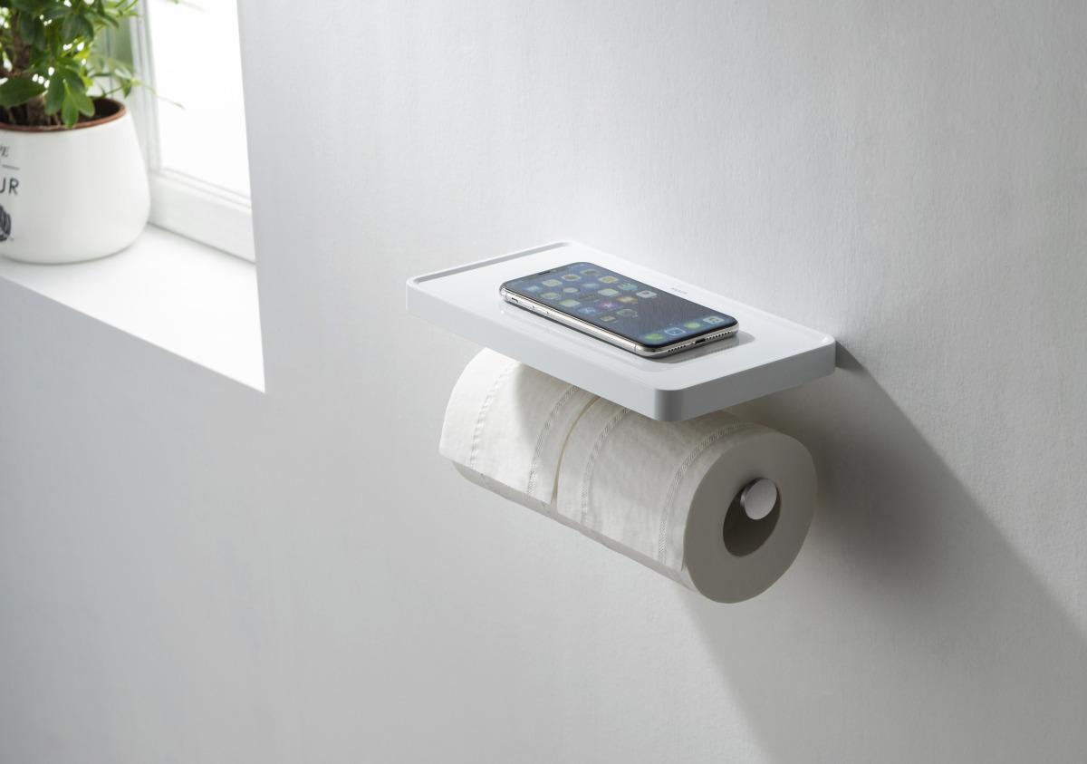 Бумагодержатель двойной с полкой Aquanet Europa хром AQ4919CR