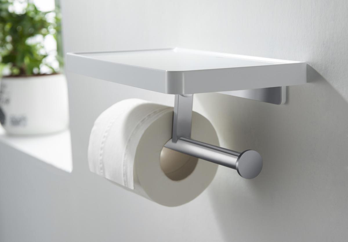 Бумагодержатель двойной с полкой Aquanet Europa хром AQ4919CR