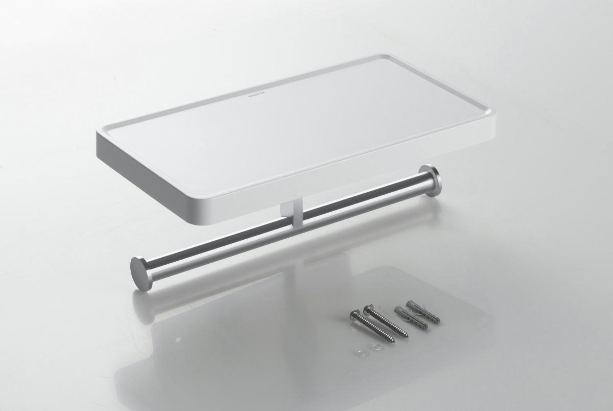 Бумагодержатель двойной с полкой Aquanet Europa хром AQ4919CR