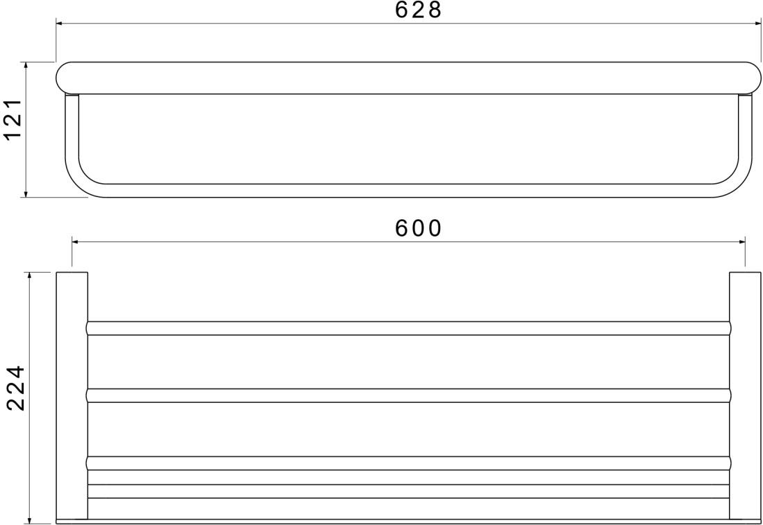 Полка для полотенец Aquatek Лира матовый черный AQ4415MB