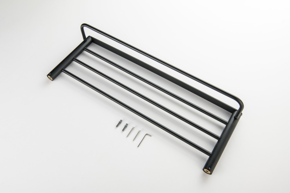 Полка для полотенец Aquatek Лира матовый черный AQ4415MB