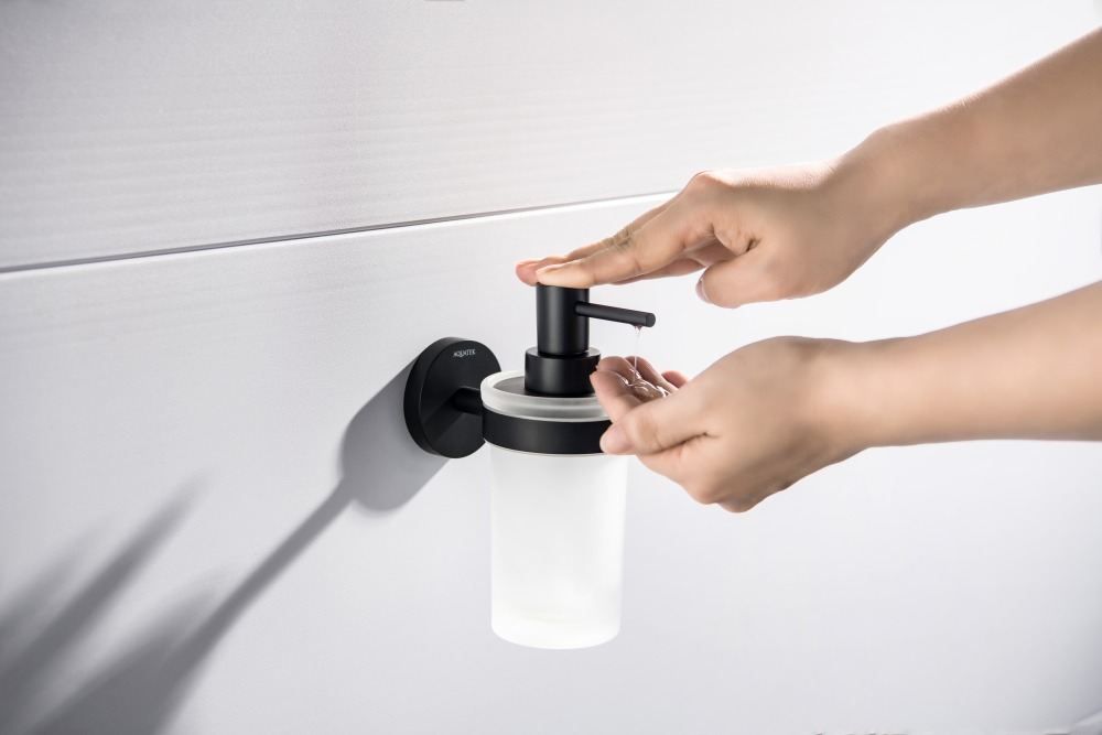 Дозатор для жидкого мыла Aquanet Европа матовый черный AQ4105MB