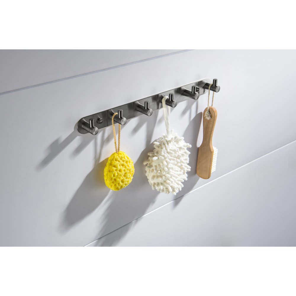 Планка с 6 крючками Aquanet Europa оружейная сталь AQ4124BGM