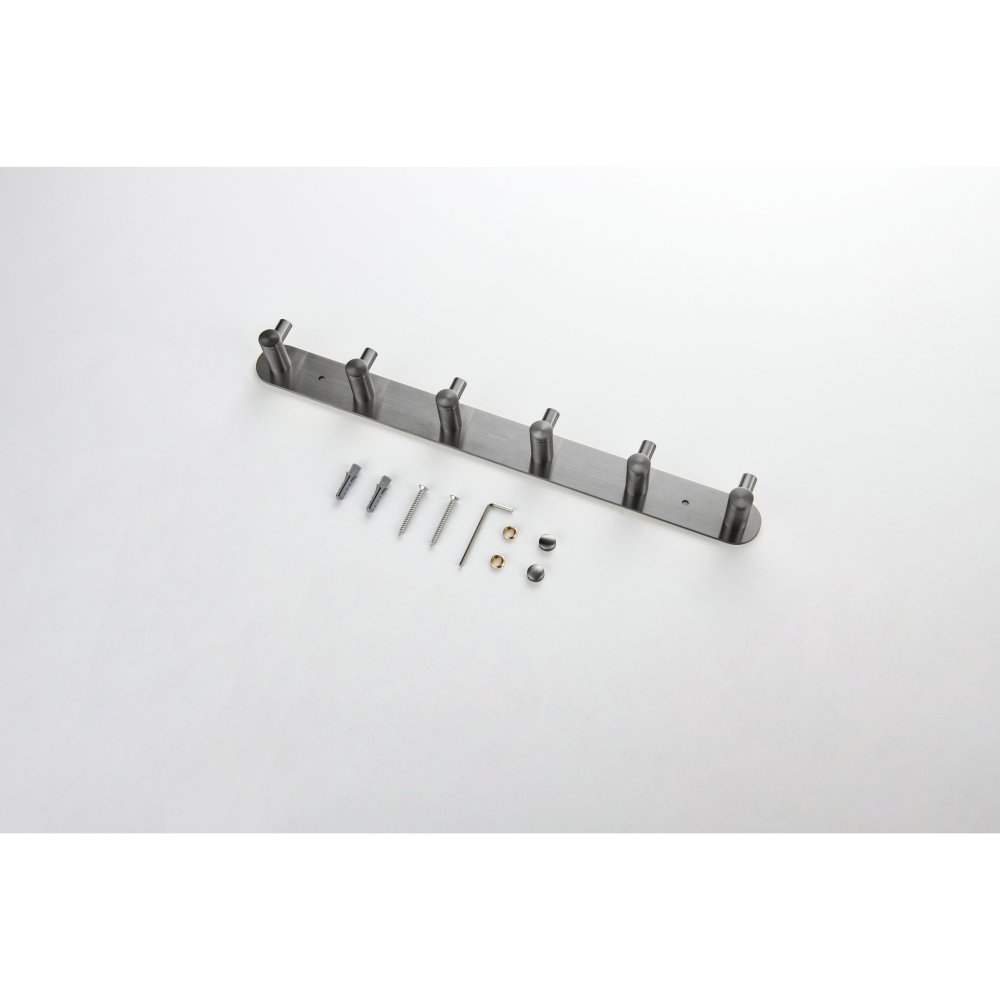 Планка с 6 крючками Aquanet Europa оружейная сталь AQ4124BGM