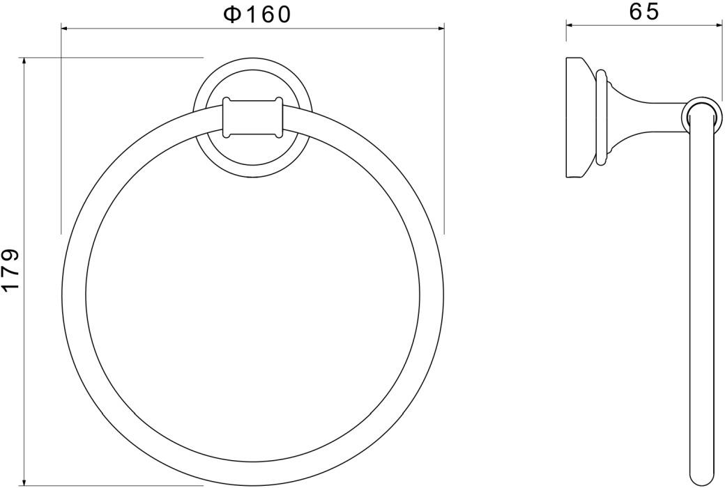 Полотенцедержатель кольцо Aquanet Классик хром AQ4512CR