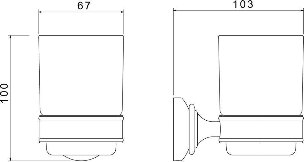 Стакан с держателем Aquatek Классик AQ4504CR