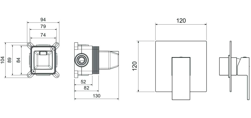 Смеситель для душа Aquanet Libra встраиваемый 1 режим комплект AQ1666CR