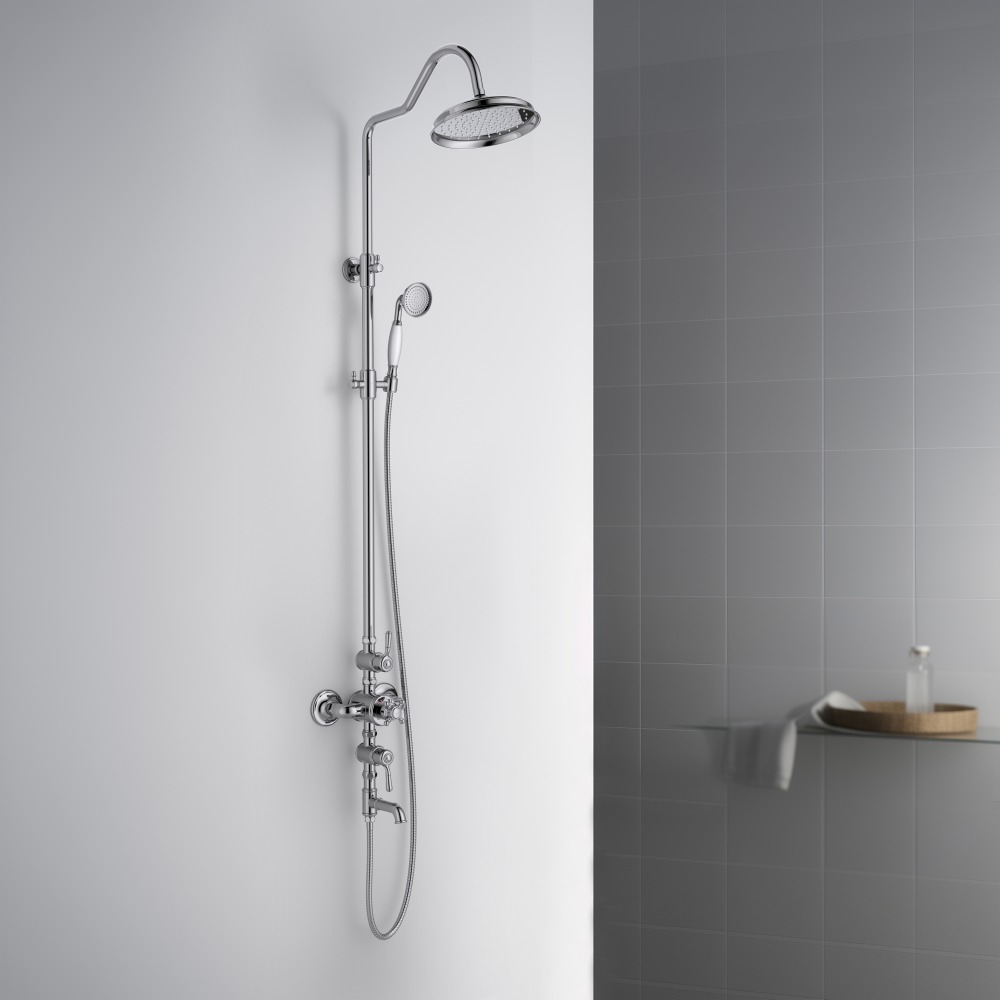 Душевая система Aquanet Классик AQ2543CR термостатическая с изливом 220 мм хром AQ2543CR