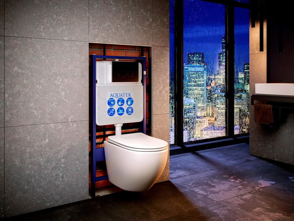 Комплект инсталляции для подвесного унитаза Aquatek Sensor SET Standart 50 с панелью смыва INSE-0000001.36