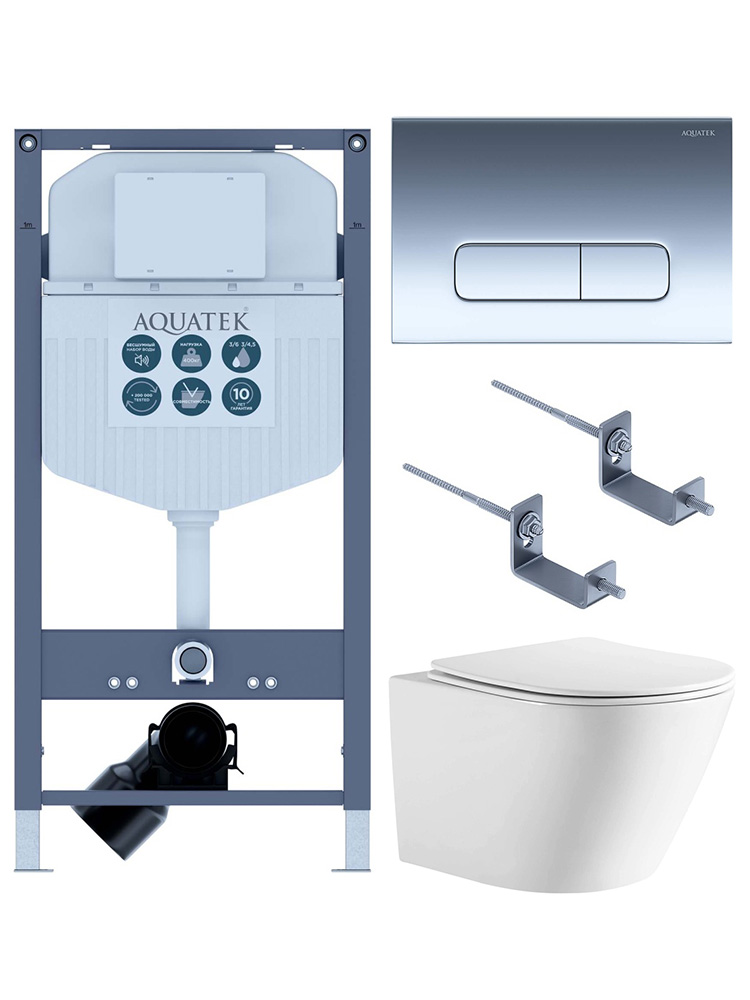 Комплект инсталляция с унитазом Aquatek Либерти (INS-0000023, KKI-0000002, KDI-0000016, AQ1999T-00) ЛИБЕРТИ-016 INS-23