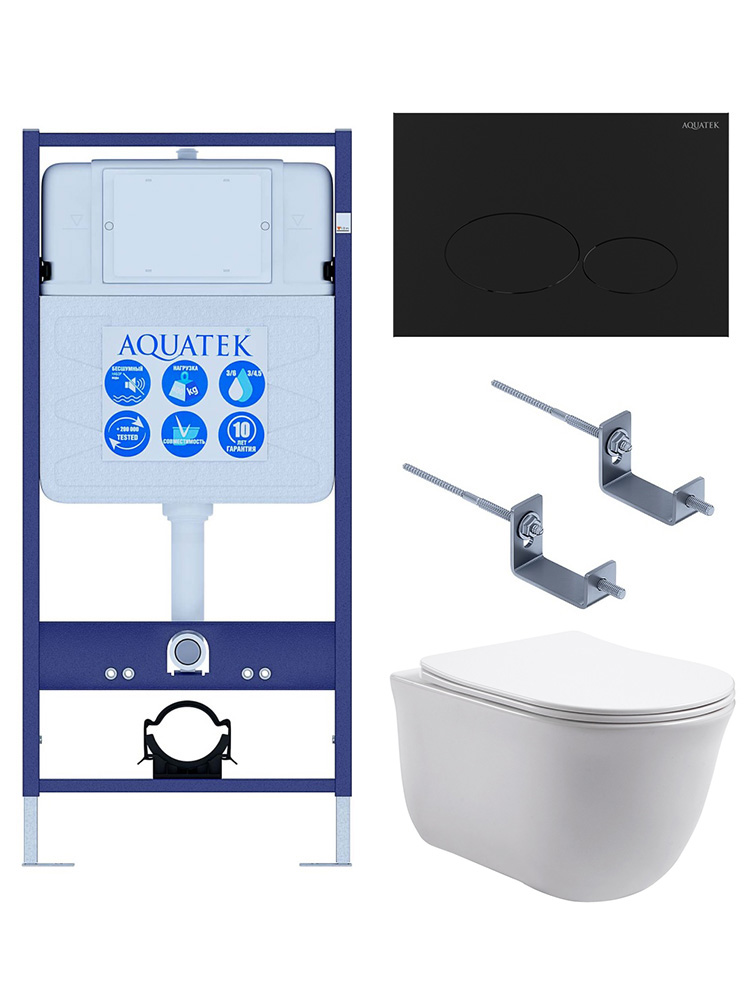 Комплект инсталляции с унитазом 4 в 1 AQUATEK КЛАССИК-074