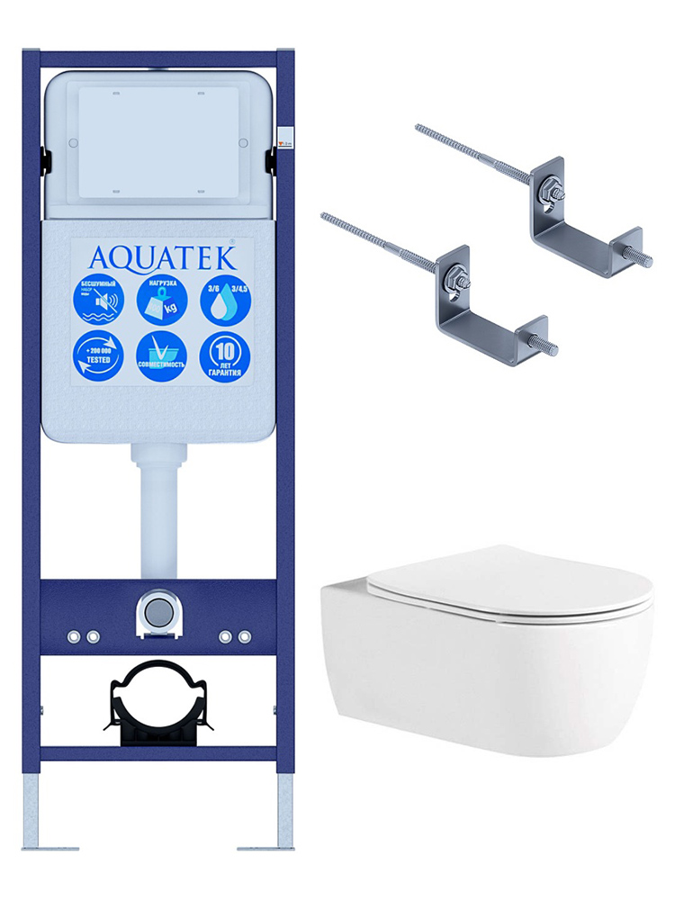 Инсталляция с унитазом AQUATEK Европа 3 в 1 рама INS-0000017 унитаз AQ1106L-00 New-017