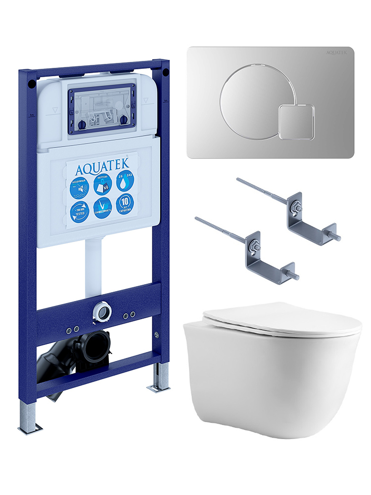 Комплект инсталляции с унитазом 4 в 1 AQUATEK КЛАССИК cm-068