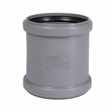 Муфта двухраструбная Ostendorf HT HTMM 125 мм PP RAL 7037 116510