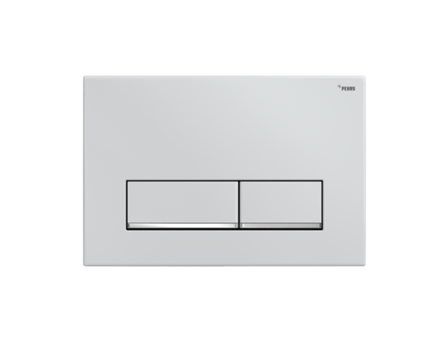 Панель смыва, РЕХАУ, NOVA LONG 002, для унитаза, шгв 245-12.1-165, с прямоугольными клавишами, пластик, цвет-белый глянцевый/хром глянцевый