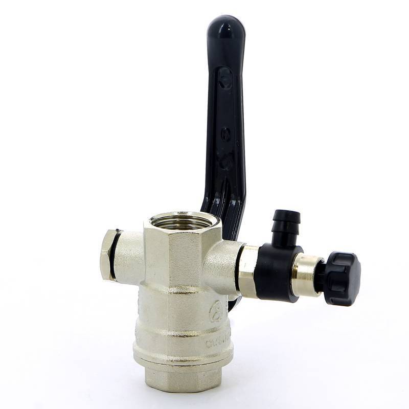 Кран шаровой Bugatti Oregon 330 ВВ с дренажным вентилем и заглушкой рычаг 1/2 03300019