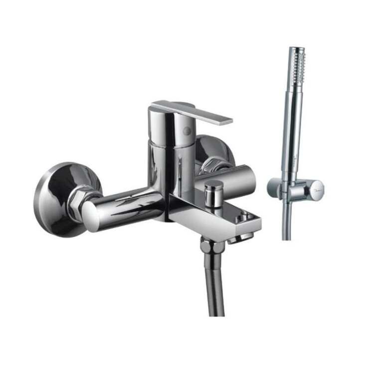 Смеситель для ванны и душа Jaquar Fonte однорычажный с душевым набором хром FON-CHR-40119SHK