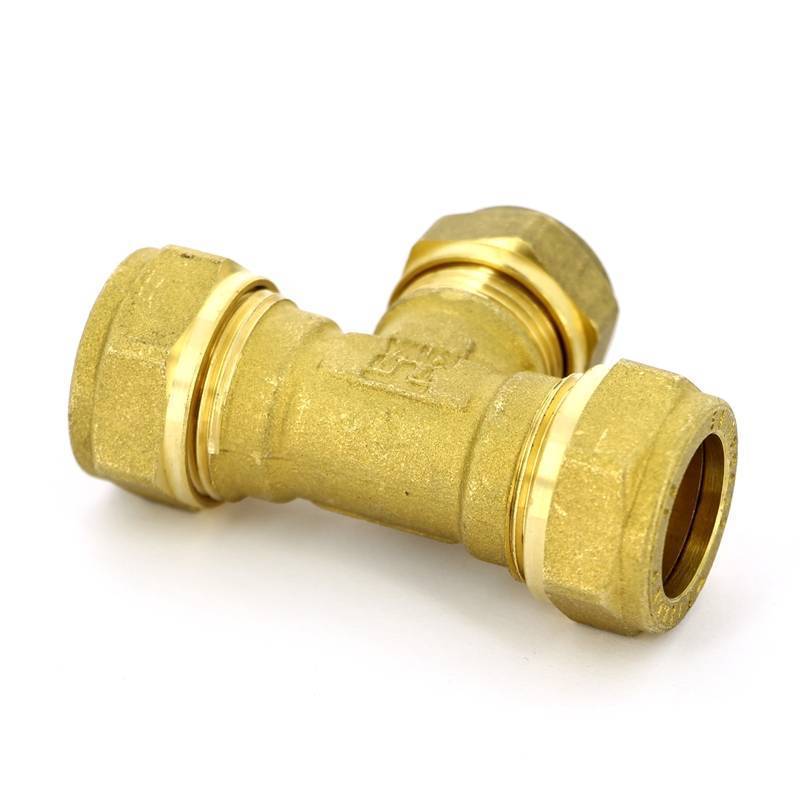 Тройник обжимной латунный Tiemme 18х15х18 мм 1100104