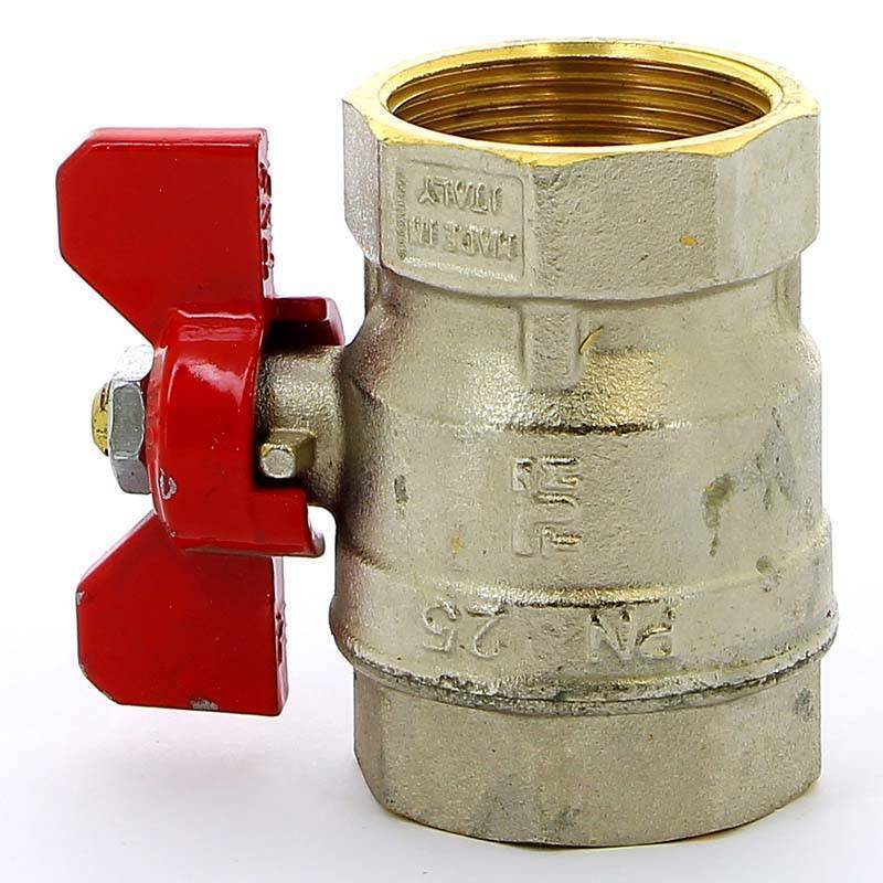 Кран шаровой Tiemme MISTRAL 1 1/4 ВВ ручка-бабочка 2360035