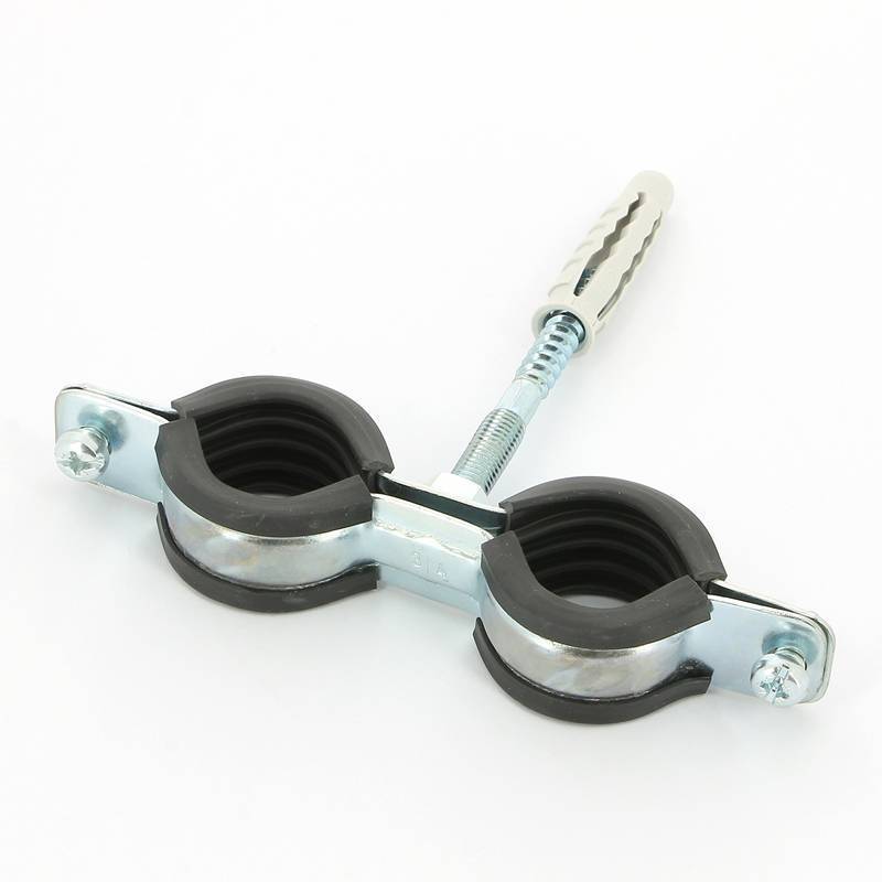 Хомут для труб двойной Walraven BIS Cobra 3/4 25-29 мм с уплотнителем шпилькой и дюбелем 0802129