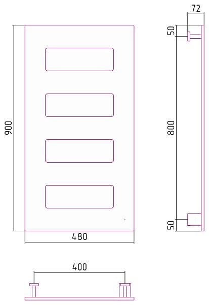 Полотенцесушитель электрический Сунержа Космополит 48x90 см правый алюминий 70-0860-9048