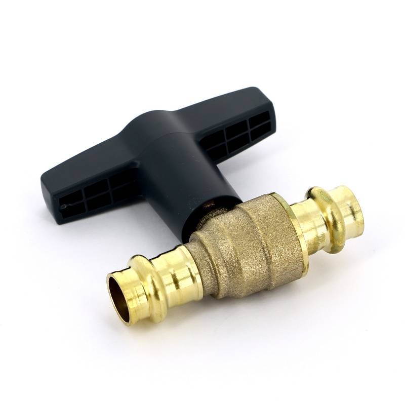 Кран шаровой Viega Easytop 15 пресс бронза SC-Contur высокая Т-образная ручка 746377