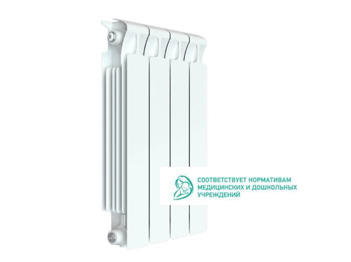 Радиатор биметаллический RIFAR Monolit 500 4 секции боковое подключение белый M50004