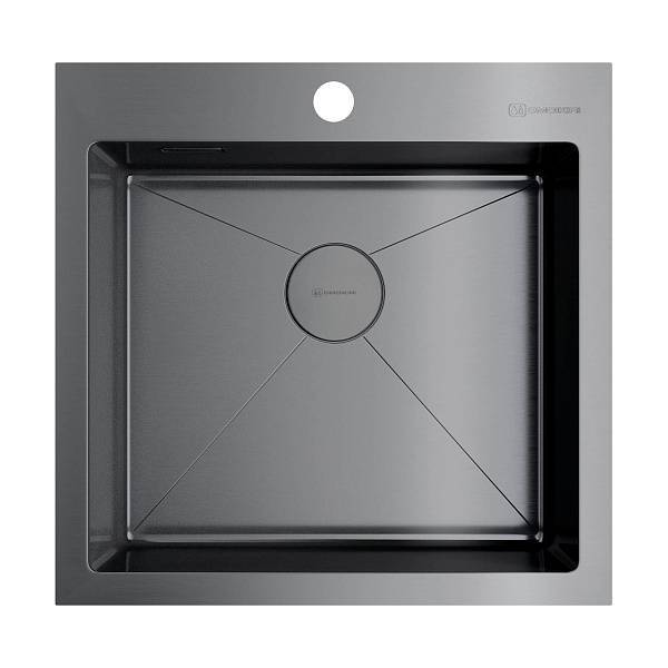 Кухонная мойка Omoikiri Akisame 51-GM 51x51 см вороненая сталь 4973440