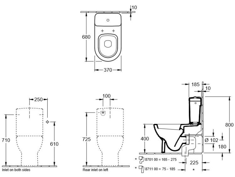 Сливной бачок Villeroy & Boch Subway 3/6 л CeramicPlus альпийский белый 772311R1