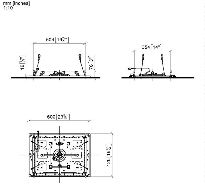 Верхний душ Dornbracht Serenity Sky+ потолочный встраиваемый 600x420 мм с подсветкой цвет шампанское 22кт 4178197947