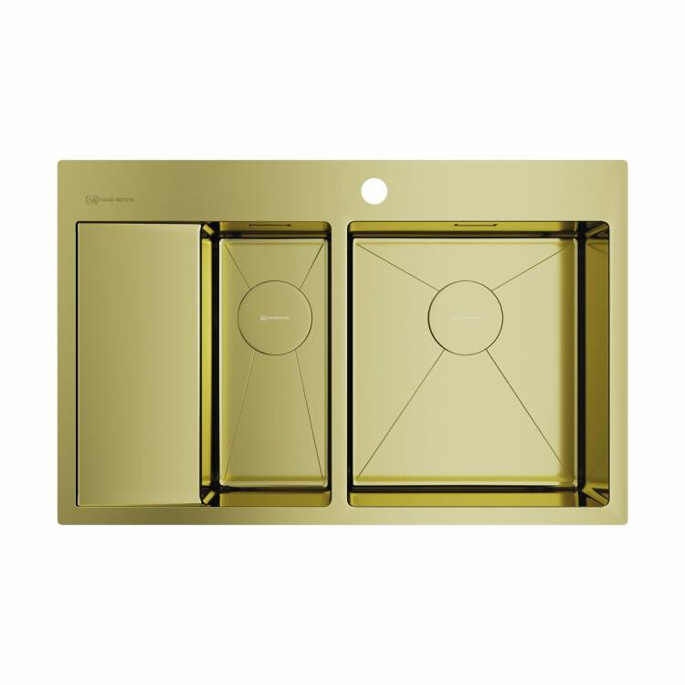 Кухонная мойка OMOIKIRI Akisame 78-2R 780x510 мм светлое золото 4973088