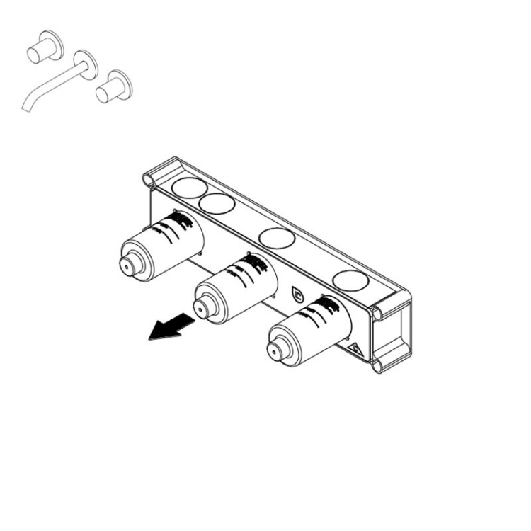 Внутренняя часть смесителя для раковины на 3 отверстия Ritmonio PM0000H